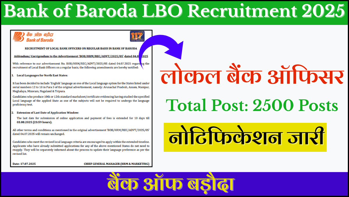 Bank of Baroda LBO Recruitment 2025