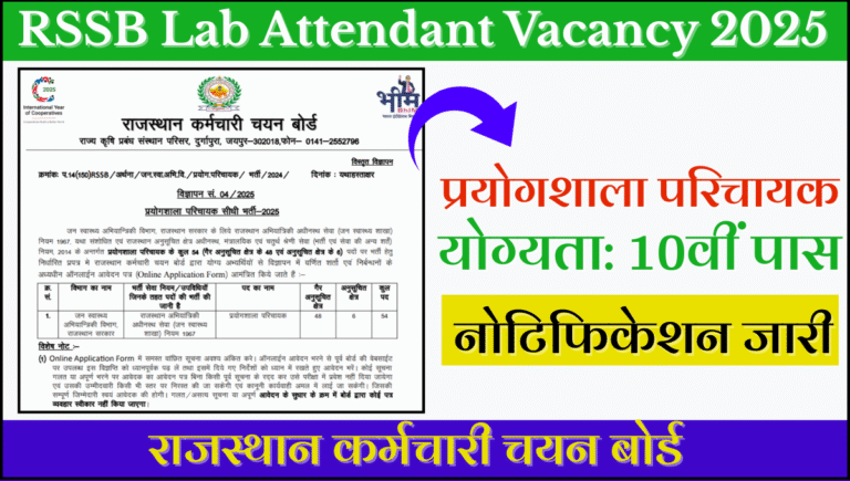 Rajasthan Lab Attendant Recruitment 2025