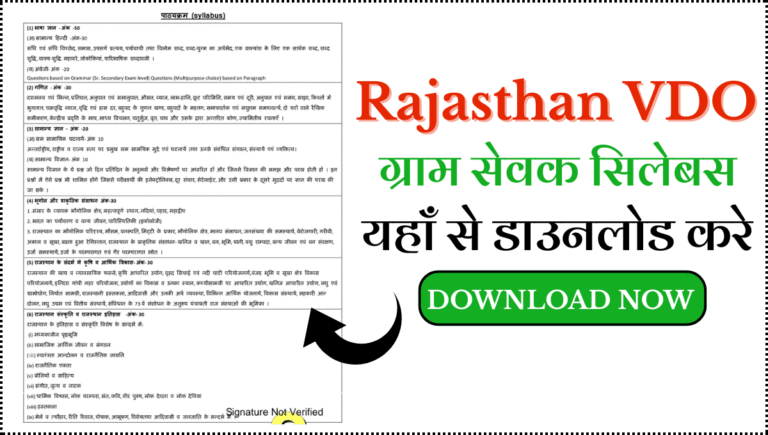 Rajasthan VDO Syllabus 2025
