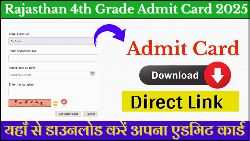 Rajasthan 4th Grade Admit Card 2025